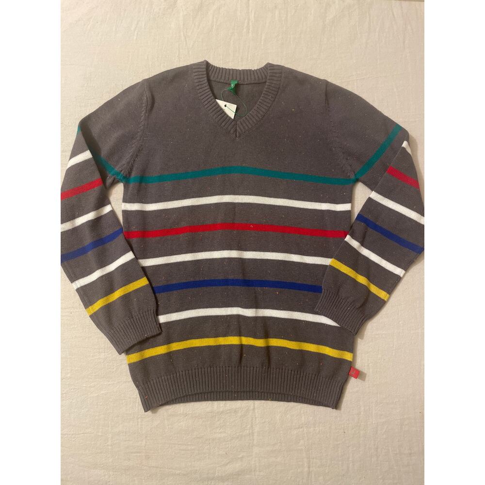 Benetton Boys Size Small Sweater Knit Striped Casual Play Shirtwqqqqqq2